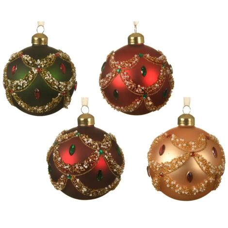 Pallina Vt opaco c/diamanti-perline-glitter d8cm ass