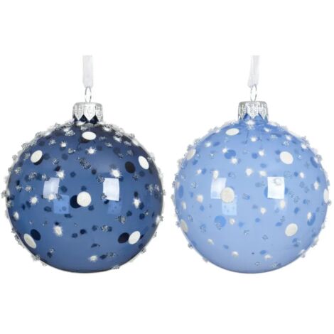 Pallina Vt trasp. c/pois d8cm blu-azz ass