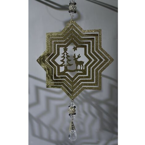 Palline 3d per addobbi albero di natale in oro metallo da decorazioni natalizi