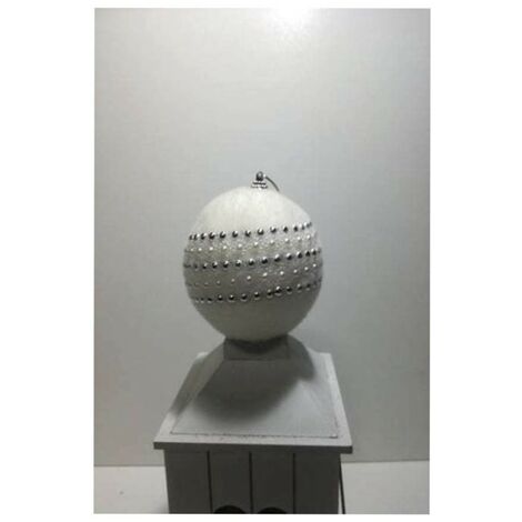 Palline bianca con perle da decorazioni addobbi natalizi per albero di natale d 10 cm