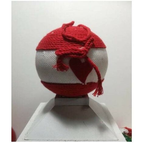 Palline bianca e rossa con corda ricamata decorazioni da addobbi natalizi per albero di natale d 10 cm