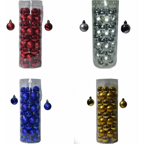 Palline Decorazioni natalizie addobbi per Albero di Natale Rosso oro blu argento 108 sfere cm 4 satinate lucide ghirlande casa - colorigenerali: ORO