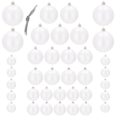 Palline di Natale 37 pezzi. Decorazioni natalizie bianco perlato