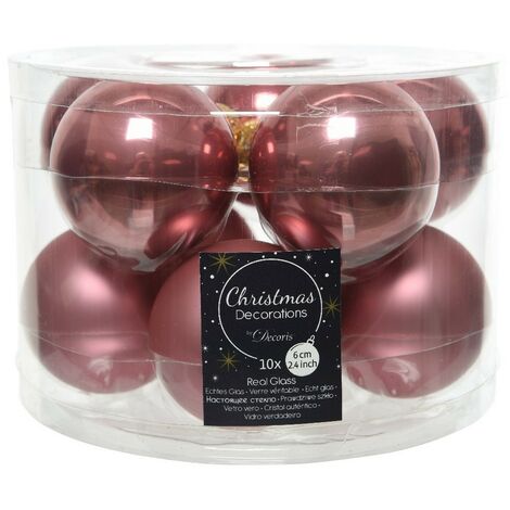 Palline di Natale da Appendere in Vetro 6 cm. Set di 10