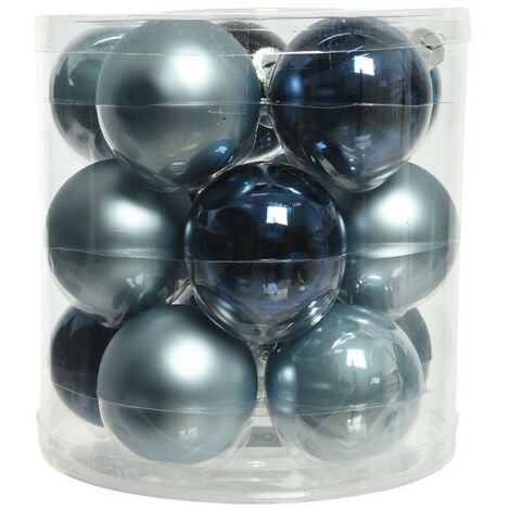 Palline di Natale in vetro da appendere 6 cm Blu. Set 15