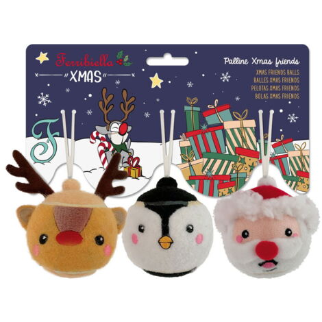 Palline di Natale modello Xmas friends per cani e gatti