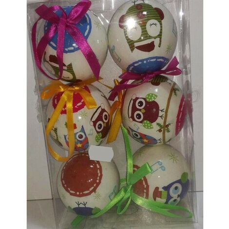 Palline gufo addobbi decorazioni natalizie per albero di natale 7 cm