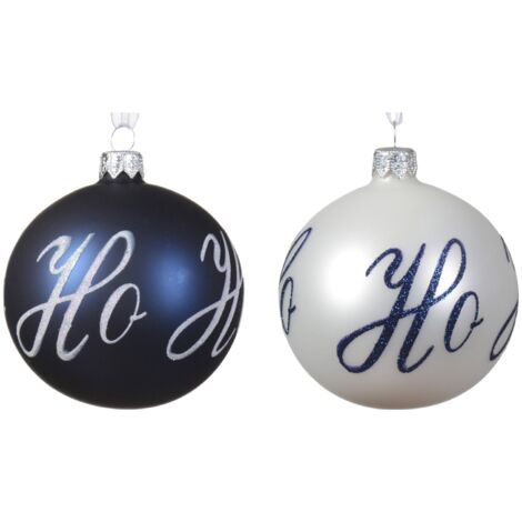 Palline "Ho Ho Ho" decorazione per albero di natale da 8 cm, confezione da 6 pezzi