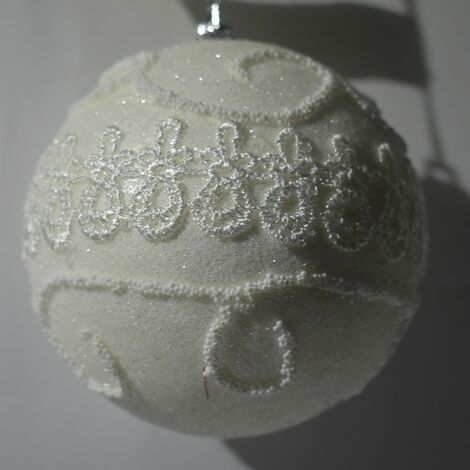Palline in bianco da addobbi per albero di natale decorazioni natalizie cm10