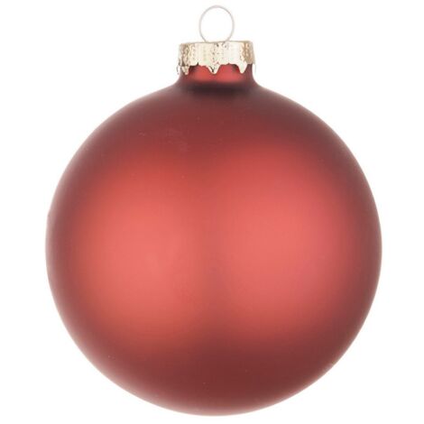 Palline in vetro "Bossa Nova Opaco" tinta unita per albero di Natale moderno -6 cm - 6 sfere