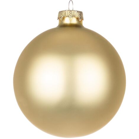 Palline in vetro "Oro Opaco" tinta unita per albero di Natale moderno -10 cm - 4 sfere