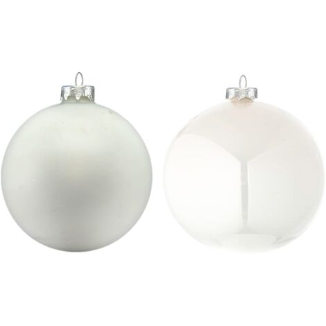 Palline in vetro per albero di natale bianco inverno decorazione natalizia -24 Palline da Ø 2.5 cm