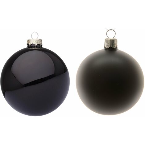 Palline in vetro per albero di natale nere decorazione natalizia -16 Palline da Ø 3.5 cm