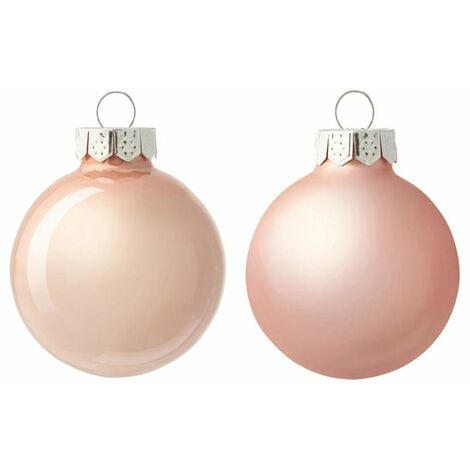 Palline in vetro per albero di natale rosa blush decorazione natalizia -4 Palline da Ø 10 cm