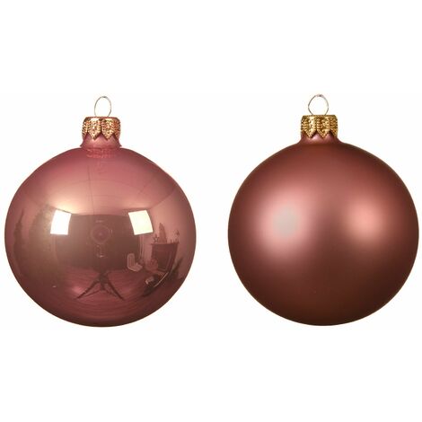 Palline in vetro per albero di natale Rosa velluto decorazione natalizia -24 Palline da Ø 2.5