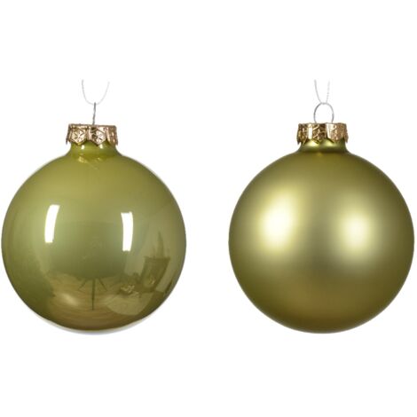 Palline in vetro per albero di natale verde pistacchio decorazione natalizia -2 palline da Ø 3.5 cm