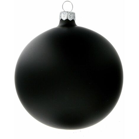Palline natalizie in vetro Nero Opaco decorazione per albero di natale -6 palline da 6 cm