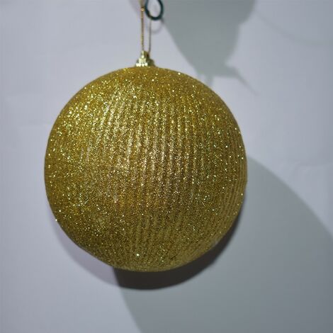 Palline oro glitterato  cm 10 6pz da addobbi decorazioni per albero di natale