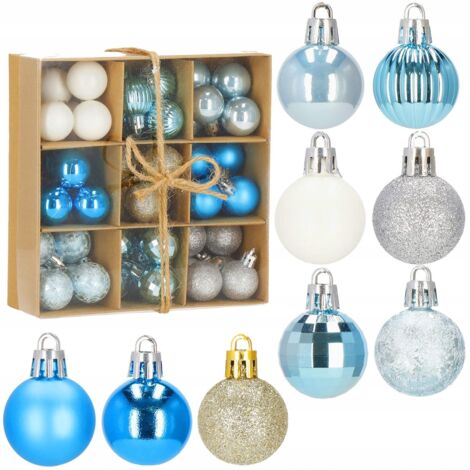 PALLINE PER ALBERO DI NATALE ADDOBBO 54 PEZZI NATALIZIE 3 CM SET INDESTRUTTIBILI APPENDINI 