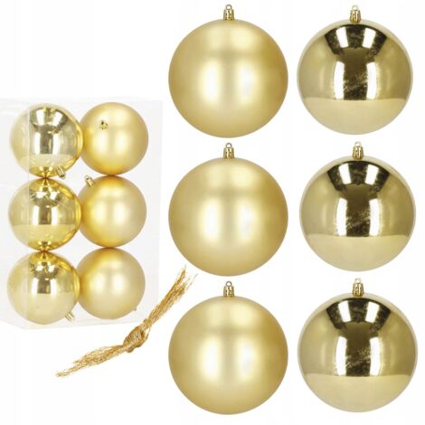 PALLINE PER ALBERO DI NATALE ADDOBBO 6 PZ NATALIZIE 10 CM SET INDESTRUTTIBILI APPENDINI 