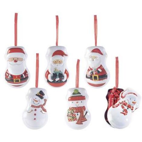 Palline per Albero di Natale Apribili Porta Doni e Dolci Set 6 Addobbi Natalizi