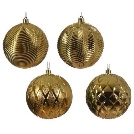 Palline per albero di Natale color oro decorate da Ø10 cm