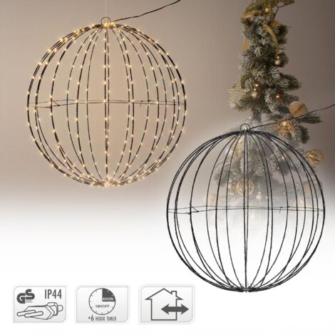 Palline per albero di Natale decorato, con luci a led luminose, colore Extra caldo -60 cm - 400 led