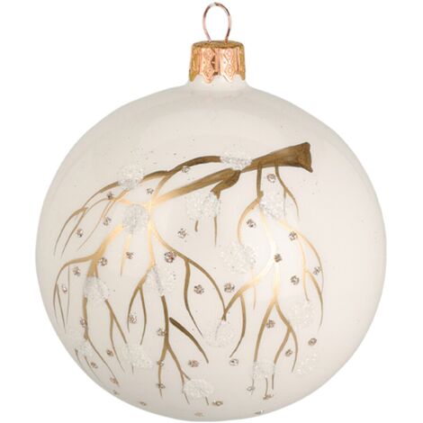 Palline per albero di Natale decorato, in Vetro, color Oro, da Ø 100 mm, 6 pezzi -12 palline da Ø 80 mm
