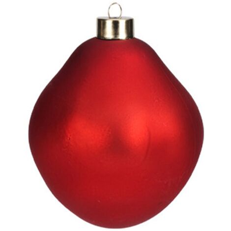 Palline per albero di Natale in vetro colore rosso decorazioni natalizie -Lucido / 10 cm