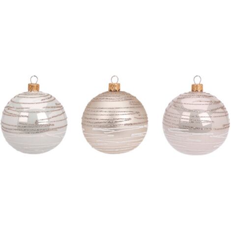 Palline per albero di Natale, in Vetro, con glitter, Ø 100 mm, 6 pezzi