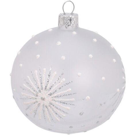 Palline per albero di Natale, in Vetro, con glitter, Ø 80 mm, 12 pezzi