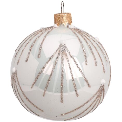 Palline per albero di Natale, in Vetro, con glitter, Ø 80 mm, 12 pezzi