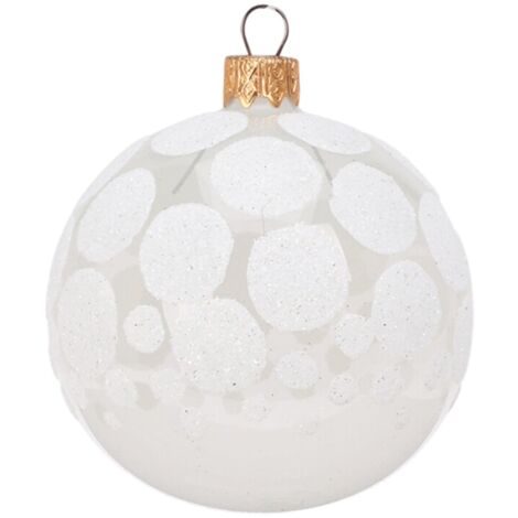 Palline per albero di Natale, in Vetro, con glitter a pois, Ø 80 mm, 12 pezzi