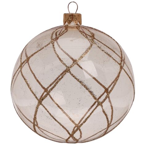 Palline per albero di Natale, in Vetro, con glitter color oro, Ø 100 mm, 6 pezzi