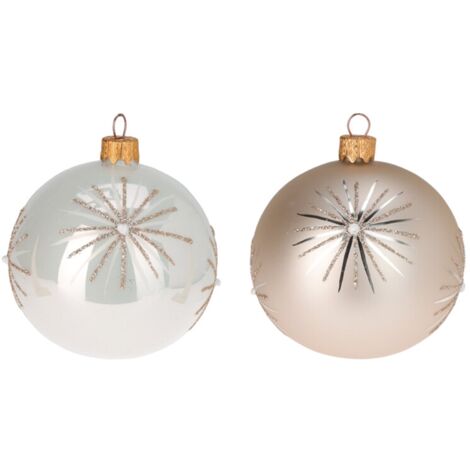 Palline per albero di Natale, in Vetro, con glitter, da Ø 8 mm, 12 pezzi