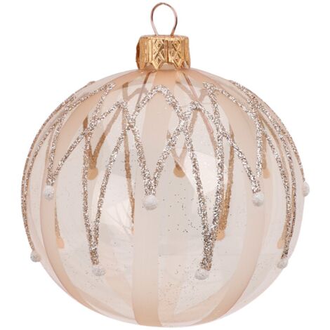 Palline per albero di Natale, in Vetro, con glitter decorativi, Ø 100 mm, 6 pezzi