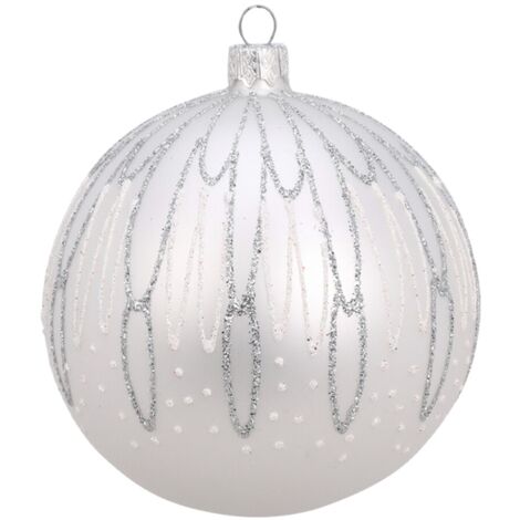 Palline per albero di Natale, in Vetro, con glitter decorativi, Ø 100 mm, 6 pezzi