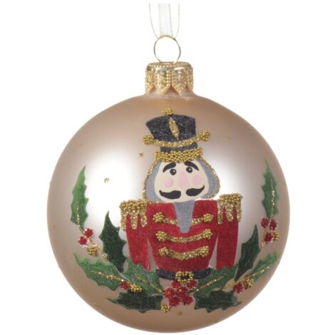 Palline per albero di Natale in vetro con soldatino da 8 cm, confezione da 6 pezzi