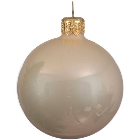 Palline per albero di Natale in vetro decorate color Perla Smalto -1 sfera da 14 cm