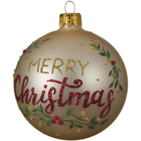 Palline per albero di Natale in vetro decorato colore perla da Ø 8 cm, 6 pezzi