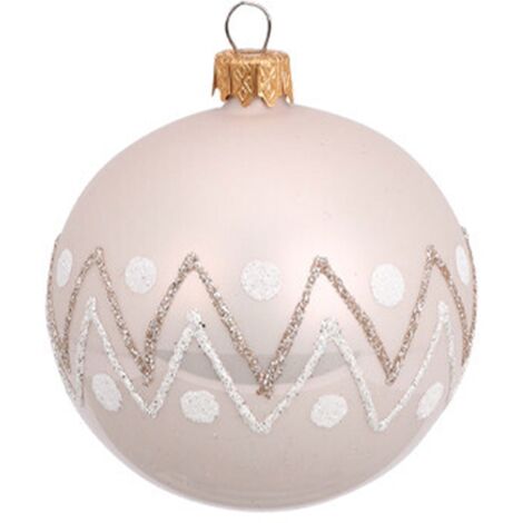 Palline per albero di Natale, in Vetro, glitter a zigzag, Ø 100 mm, 6 pezzi