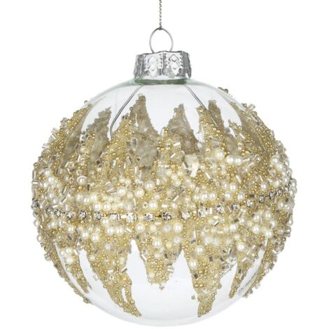 Palline per albero di Natale in vetro "Mirage" oro per decorazioni natalizie -4 sfere da 10 cm