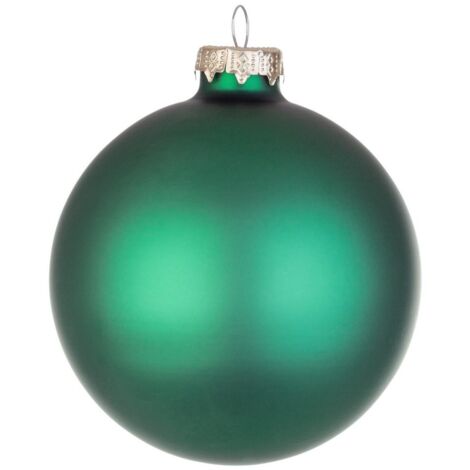 Palline per albero di Natale, sfera vetro verde smeraldo opaco -6 sfere da 6 cm