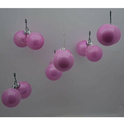 Palline rosa innevevata 6 cm 12pz da decorazioni addobbi natalizi albero di natale
