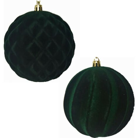 COSEDACASA Palline velluto verde scuro palle per Albero di Natale 12 sfere cm 8 Decorazioni natalizie addobbi particolari moderne allestimento casa