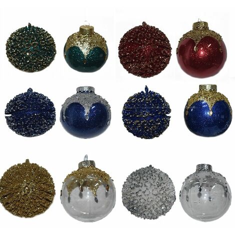 Palline verde oro rosse argento bianche verde per albero di natale decorazioni p - colorigenerali: argento e blu