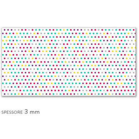 PALLINI COLORATI - Paraschizzi da cucina in PVC flessibile - Misura 120x60cm spessore 3mm