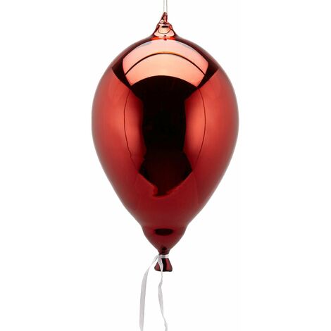 Palloncino per albero di natale in vetro color Rosso Scuro pendagli decorati e lucidi -Palloncino Grande
