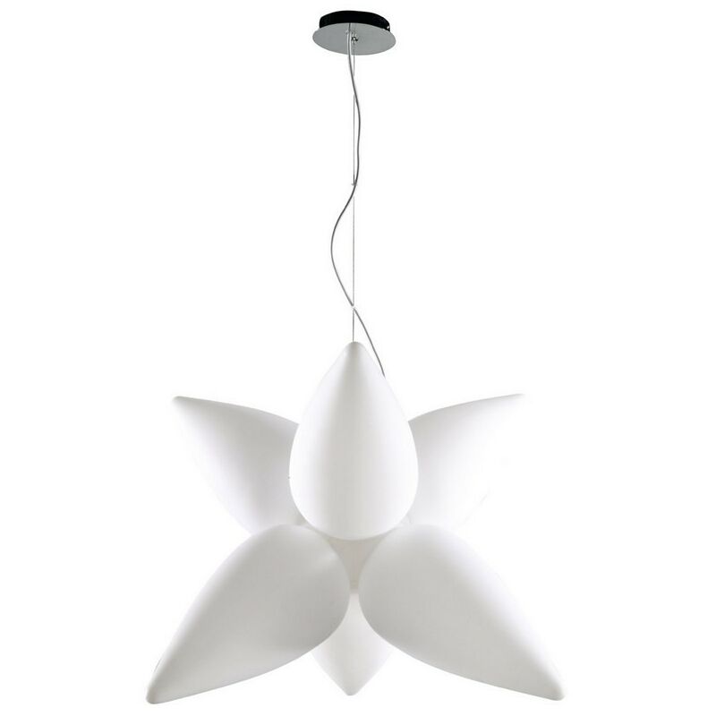 

Inspired Mantra - Palma - Lámpara colgante de techo 6 luces E27 Outdoor IP44, blanco mate, blanco ópalo