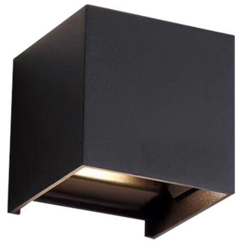 PALMA Aplique Cuadrado Exterior Doble Haz 6W Eq 60W IP65 Temperatura Color: Blanco Cálido 3000K, AAFGVC